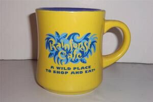Rainforest Cafe Mug Cup 1999 Yellow Blue -041440